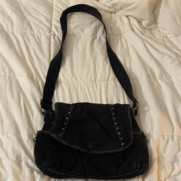 Fossil Handbags - Fossil Black Crossbody Bag with Stud Accents